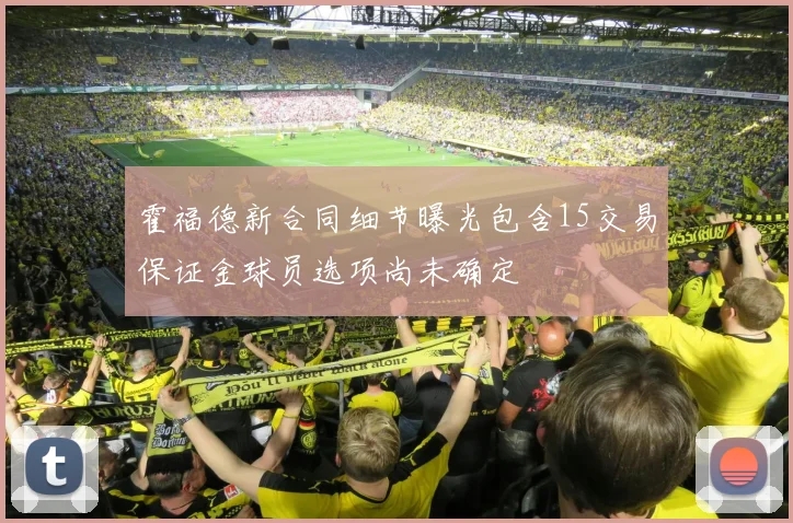 霍福德新合同细节曝光包含15交易保证金球员选项尚未确定
